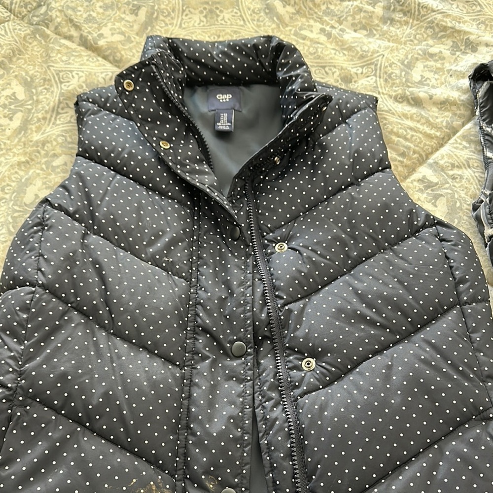 GAP Black Polka Dot Puffer Vest